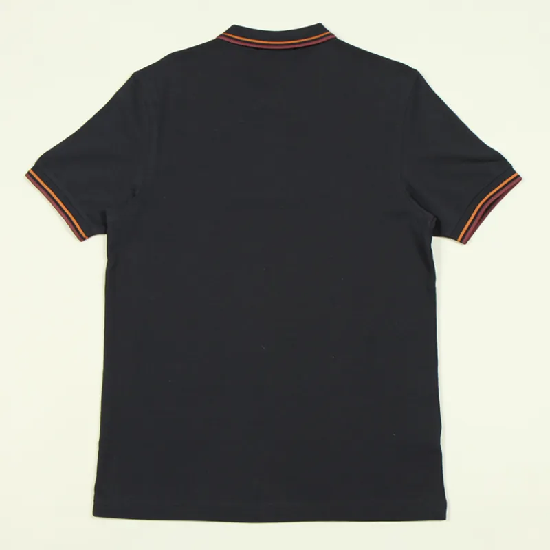 Fred Perry Twin Tipped Polo Shirt M3600 - Navy/Nut Flake/Oxblood